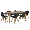 H4Y Söögilauakomplekt RETRO 6-tooliga (37035) 190x90xH75cm, puit: tamm, viimistlus: õlitatud