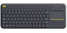 Logitech klaviatuur Wireless Touch Keyboard K400 Plus Black USB (DE)