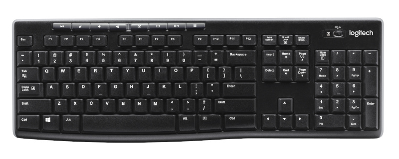 Logitech klaviatuur Wireless Keyboard K270 Black USB (Deutsch)