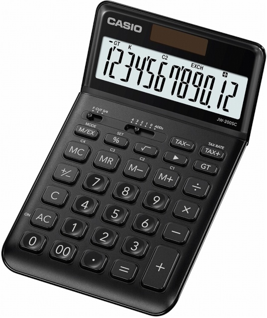 Casio kalkulaator JW-200SC-BK must