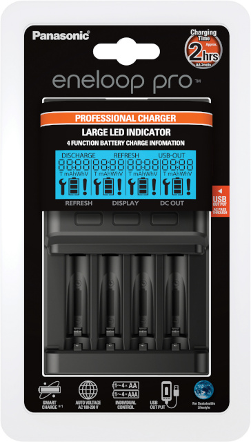 Panasonic laadija eneloop Pro BQ-CC65E with LCD Display