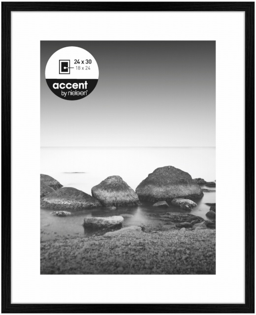 Nielsen Design pildiraam Aura must 24x30 Wood + Passepartout 1122000