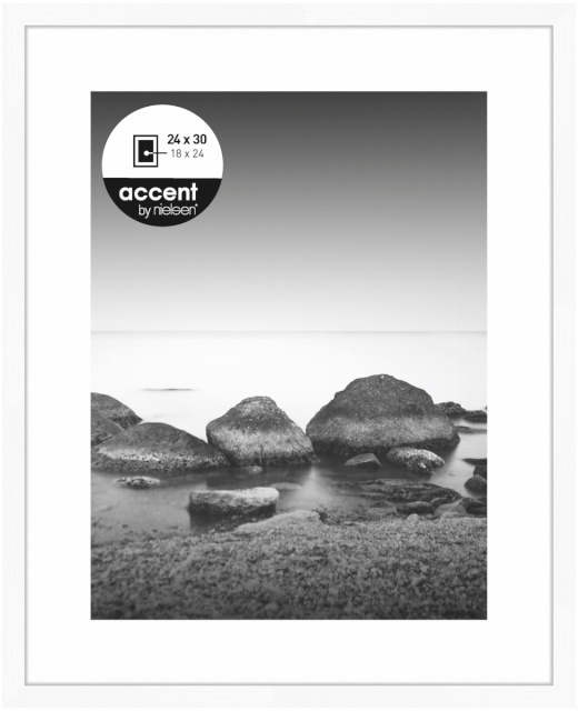 Nielsen Design pildiraam Aura valge 24x30 Wood + Passepartout 1122001