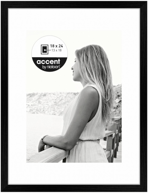 Nielsen Design pildiraam Aura must 18x24 Wood + Passepartout 1134000