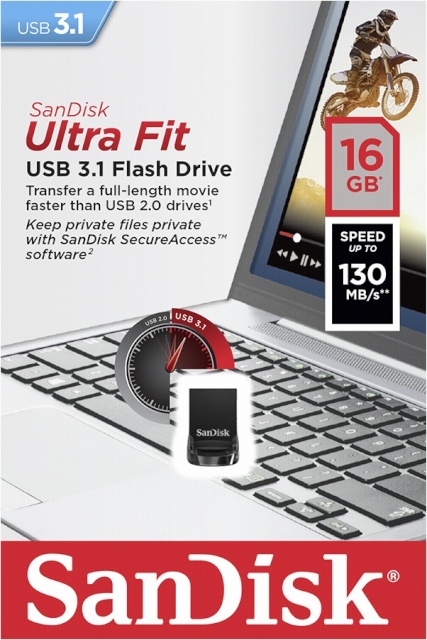Sandisk mälupulk Cruzer Ultra Fit 16GB USB 3.1 SDCZ430-016G-G46