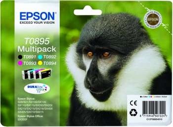 Epson tindikassett T0895 (T0891/T0892/T0893/T0894) Multipack B/C/M/Y
