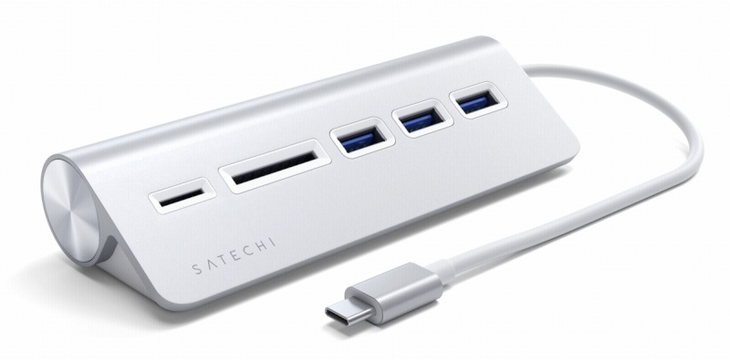 Satechi Type-C Aluminum USB Hub & Card Reader hõbedane