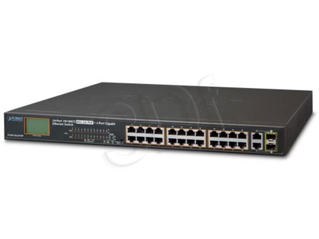 Planet switch FGSW-2622VHP (24-PORT POE+ 100BASE-TX + 2-PORT GB TP/SFP unmanaged + EKRAN LCD)
