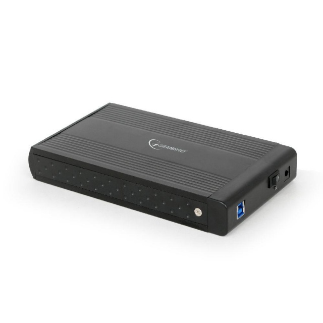 Gembird kettaboks HDD external enclosure for 3.5" SATA - USB 3.0, Aluminium, must
