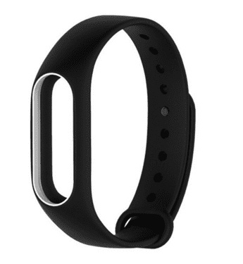 Randmerihm Silicone Watch Strap (Xiaomi Mi Band 2) must/valge