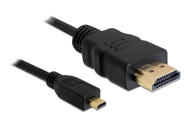 Delock kaabel HDMI to HDMI micro, High Speed HDMI with Ethernet A/D male/male 3m, connector nickel-plated