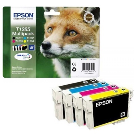 Epson T1285 Mpack Ink Cartridge, must, cyan, magenta, kollane