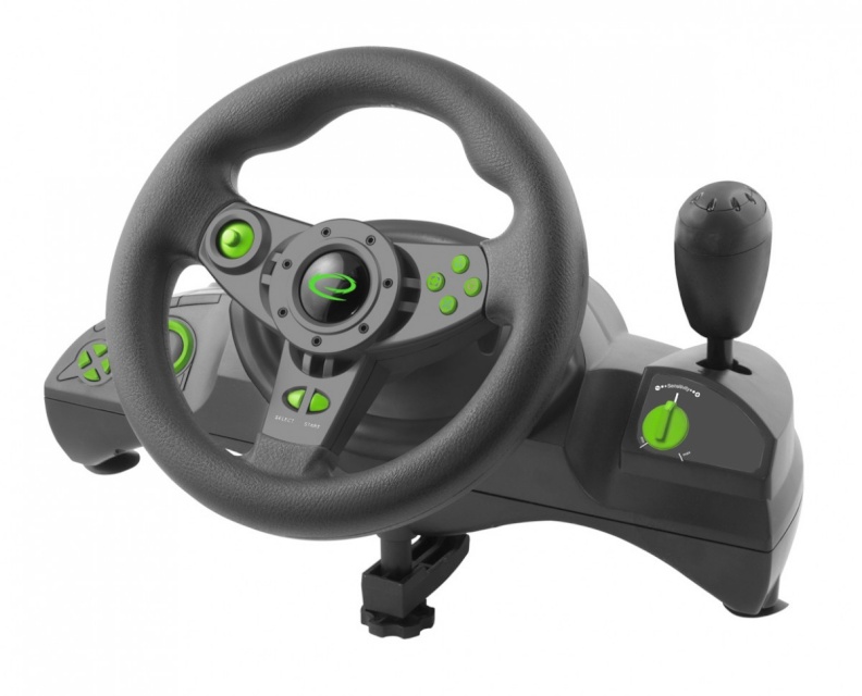 Esperanza mängurool Gaming Wheel Nitro PC/PS3, must/roheline