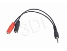 Gembird adapter mini Jack 4 pin - 2x mini Jack M-F