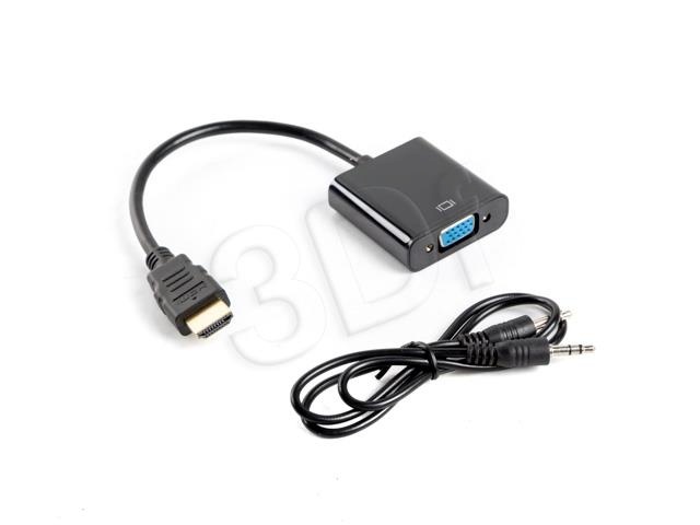 Lanberg adapter HDMI-A(M) -> VGA(F) + Audio Adapter on The Cable, 20cm 