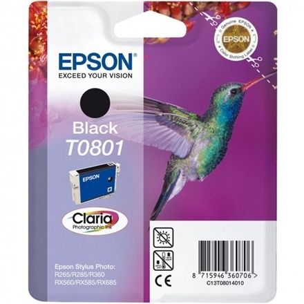 Epson tindikassett T0801 Claria Photographic must