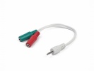 Gembird adapter JACK STEREO(M) 4PIN->2X JACK STEREO(F) 20CM