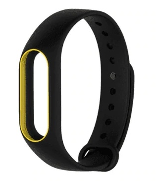 Randmerihm Silicone Watch Strap (Xiaomi Mi Band 2) must/kollane