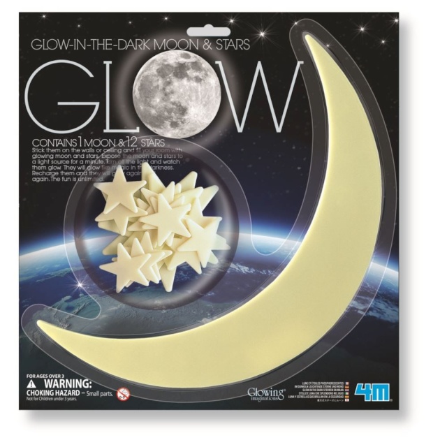 4M helendavad tähed ja kuu Glowing Star and Moon