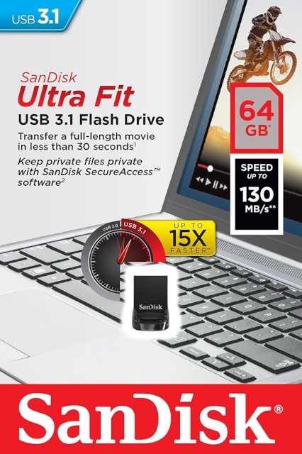 Sandisk mälupulk Cruzer Ultra Fit 64GB USB 3.1