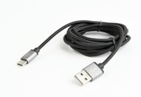 Gembird kaabel Cotton braided USB Type C Cable / 1.8m / must