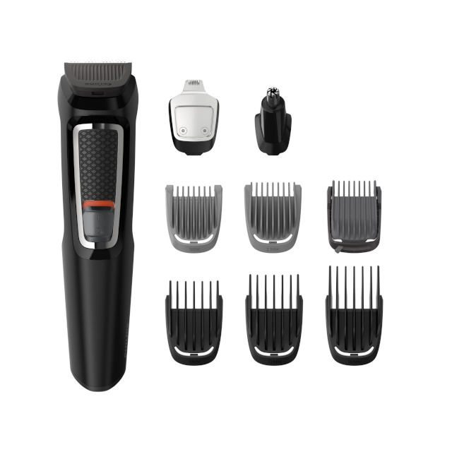 Philips juukselõikur, habemepiiraja ja nina- ja kõrvakarvade lõikur MG3740/15 Face and Hair Trimmer, must