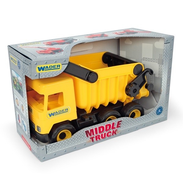 Wader mänguauto WAD-32121 Middle Truck Tip- lorry kollane 38cm in box