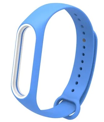 Randmerihm Silicone Watch Strap (Xiaomi Mi Band 3) helesinine/valge