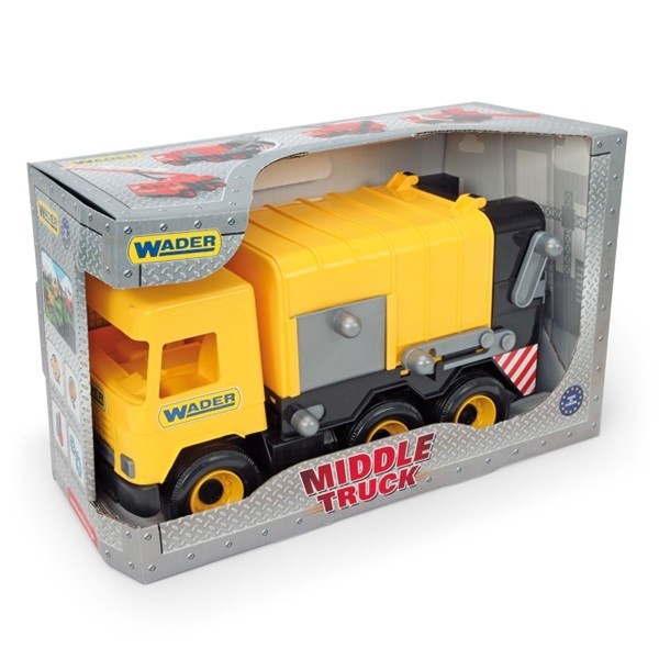 Wader mänguauto WAD-32123 Middle Truck Garbage Truck kollane, 42cm
