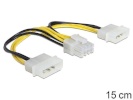 Delock kaabel Power 8 Pin EPS > 2 x 4 Pin molex, 15 cm