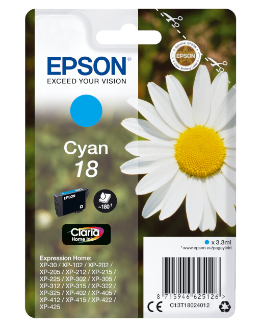 Epson 18 CY Ink Cartridge, Cyan