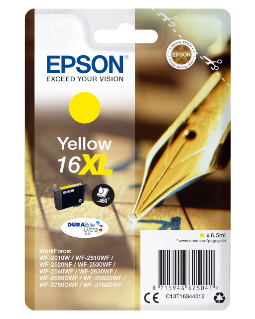 Epson 16XL Ink Cartridge, kollane