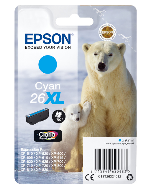 Epson 26XL Ink Cartridge, Cyan