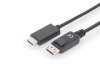 Assmann kaabel Adapter Displayport 1.2 with interlock 4K 60Hz UHD Typ DP/HDMI A M/M must 1m