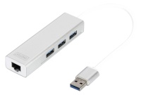 Digitus adapter USB 3.0 3-Port Hub & Gigabit LAN-Adapter