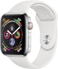 Apple Watch Series 4 GPS + Cellular 40mm Stainless Steel Case with White Sport Band