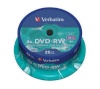 Verbatim toorikud DVD-RW 4x 4.7GB 25tk Cake Box Matt hõbedane 43639