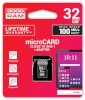 Goodram mälukaart microSDHC 32GB CL10 + adapter