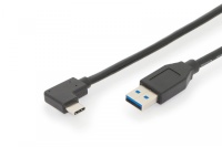 Assmann kaabel Cable USB 3.1 Gen.2 SuperSpeed + 10Gbps Type-C 90 ° / USB A M / M, PD angled must 1m