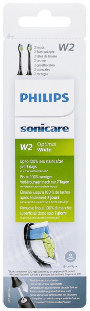 Philips lisaharjad Sonicare W2 Optimal White, must, 2tk (HX6062/13)