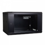 Digitus serverikapp Wall mount cabinet 19 6U 368/600/450mm, glass door, must (RAL 9004)