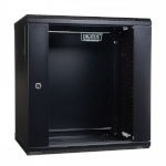 Digitus serverikapp Wall mount cabinet 19 12U 635/600/450mm, glass door, must (RAL 9004)