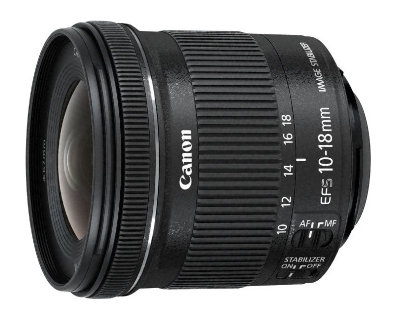 Canon objektiiv EF-S 10-18mm F4.5-5.6 IS STM + EW-73C päikesevarjuk + puhastuslapp