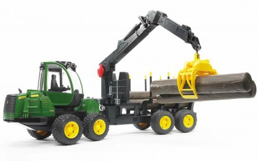 Bruder mänguauto John Deere 1210E forwarder with wooden grapple | 02133