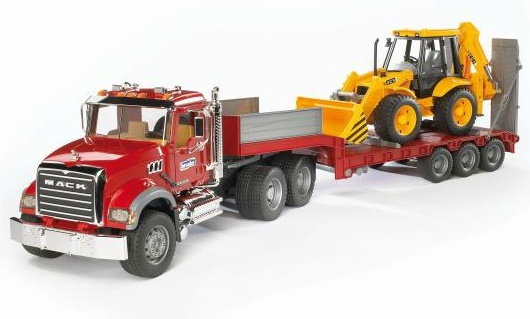 Bruder mänguauto MACK Granite Low Loader and JCB 4CX | 02813