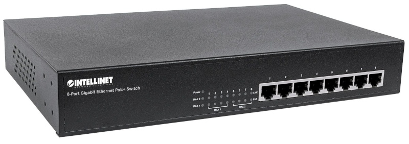 Intellinet switch 8xPorts GE PoE+