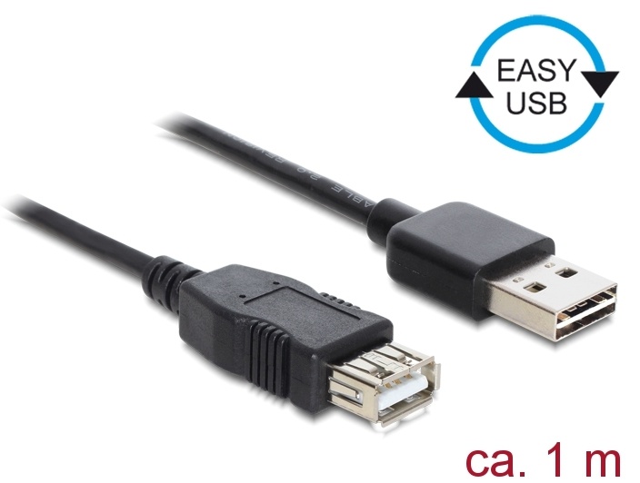 Delock kaabel Extension EASY-USB 2.0-A male > USB 2.0-A female 1 m