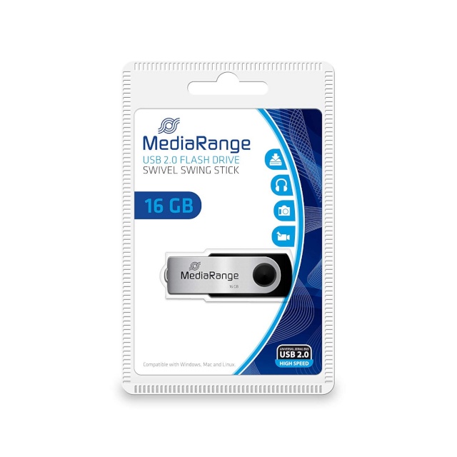 MediaRange mälupulk USB-Stick 16GB USB 2.0 Flexi Blister
