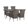 H4Y aiamööblikomplekt PALOMA laud ja 4 tooli (21135) 120x74xH72,5cm, lauaplaat: kunstpuit, värvus: pruunikashall