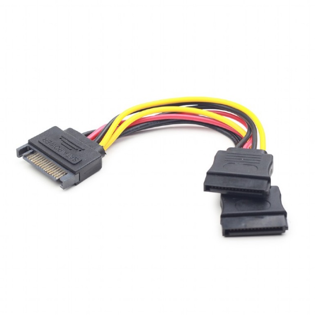 Gembird cable power SATA 15 pin -> 2x SATA HDD - straight